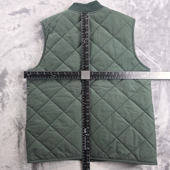 The North Face Vest Women S Green Reversible Quilted Sherpa Fleece Bomber - Picture 9 of 11